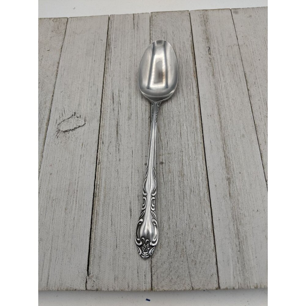 Ekco Eterna CARDIFF Scroll Stainless Steel Flatware Serving Spoon 8 1/4"
